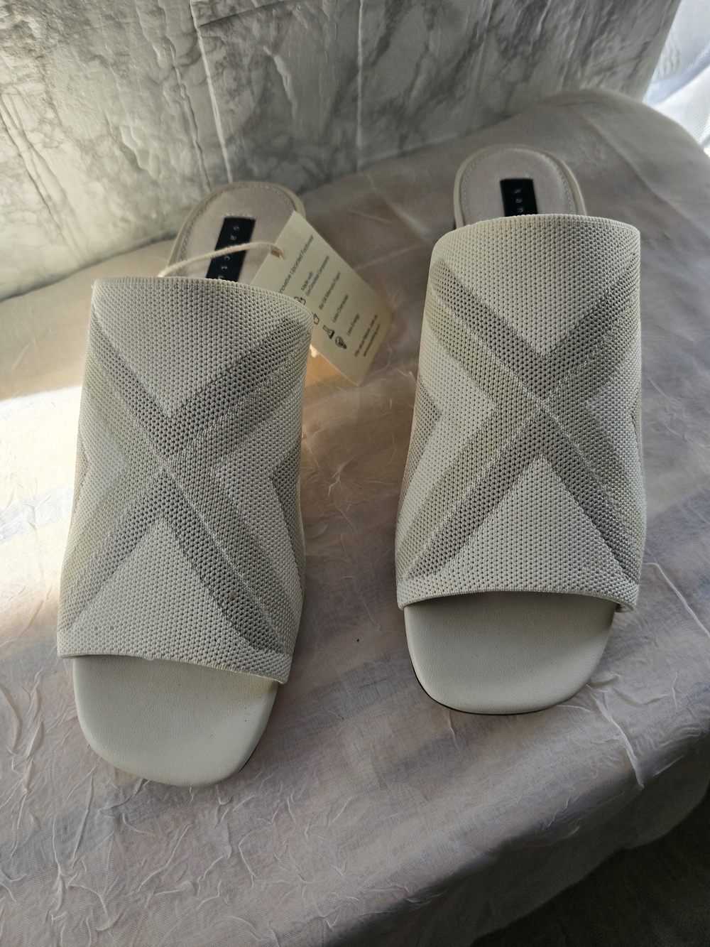 New!! Sanctuary Women's Beige Open-Toe Slide Sandals Size 8.5